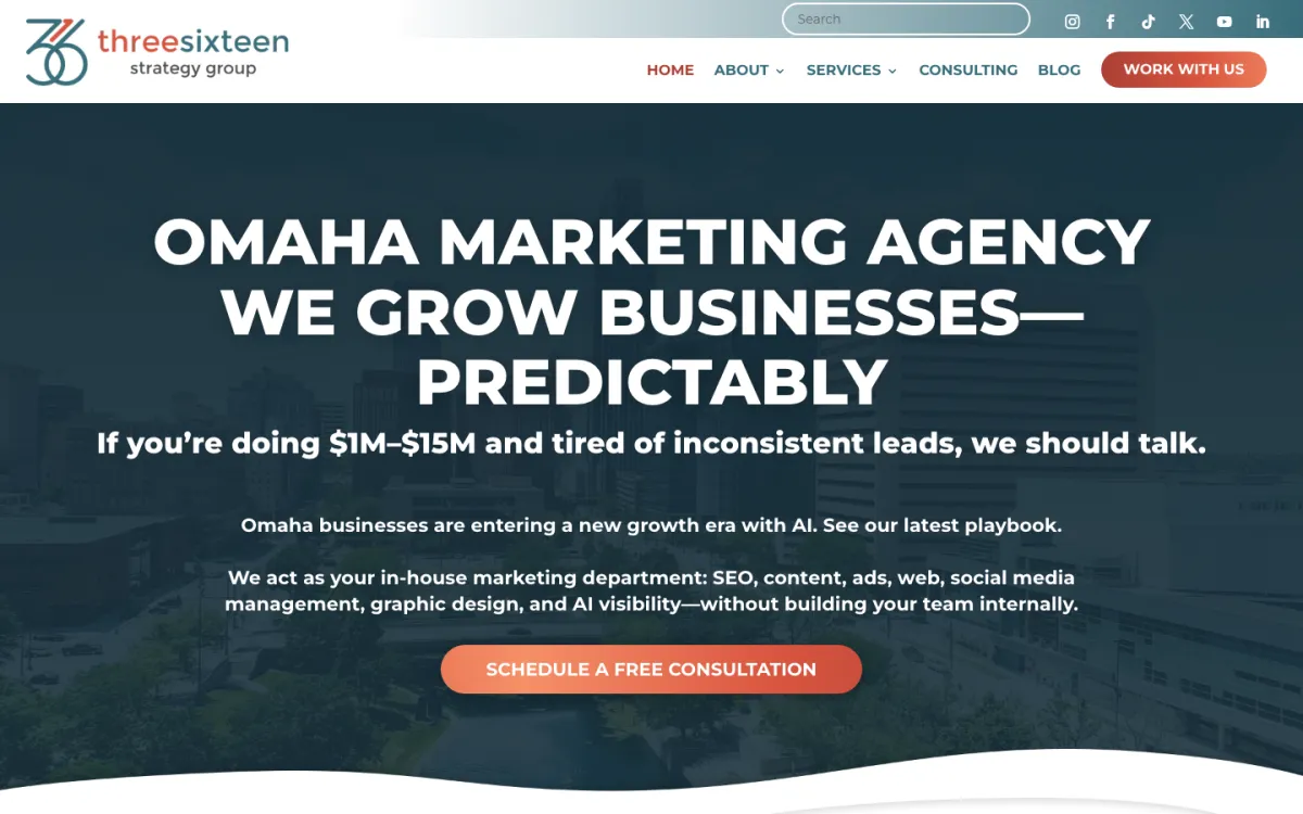 316 Strategy Group homepage, captured September 28, 2026