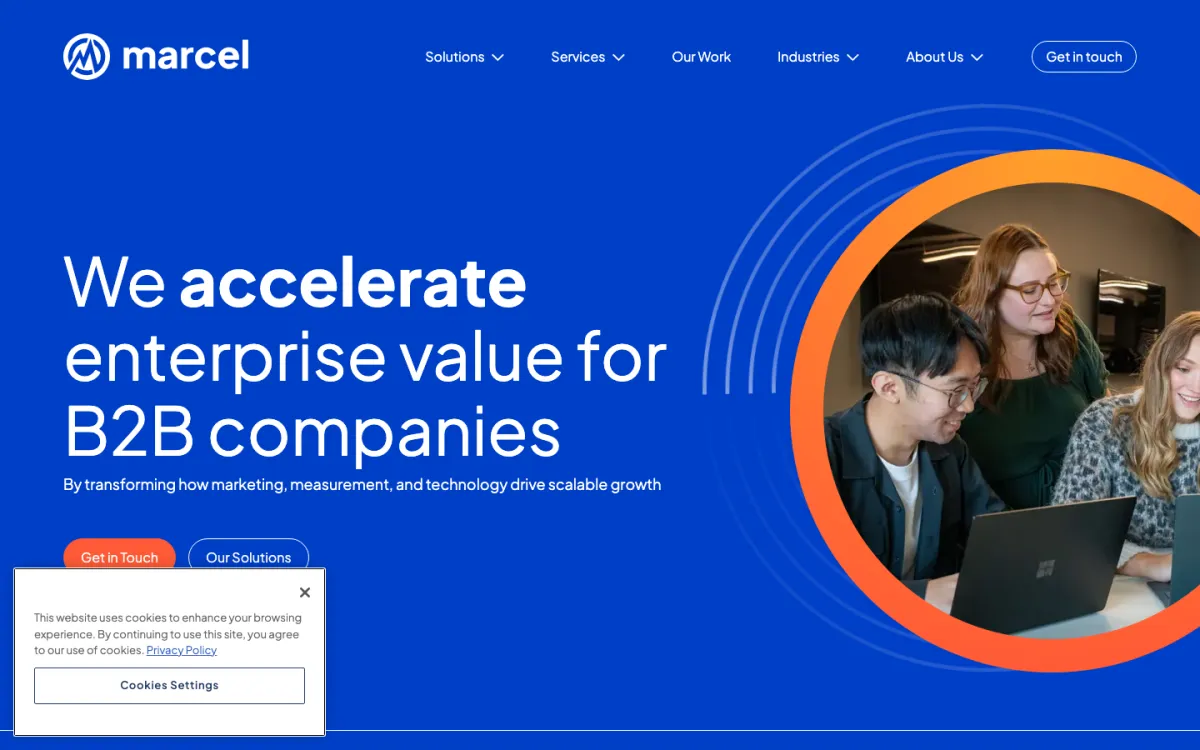 Marcel Digital homepage, captured September 28, 2026